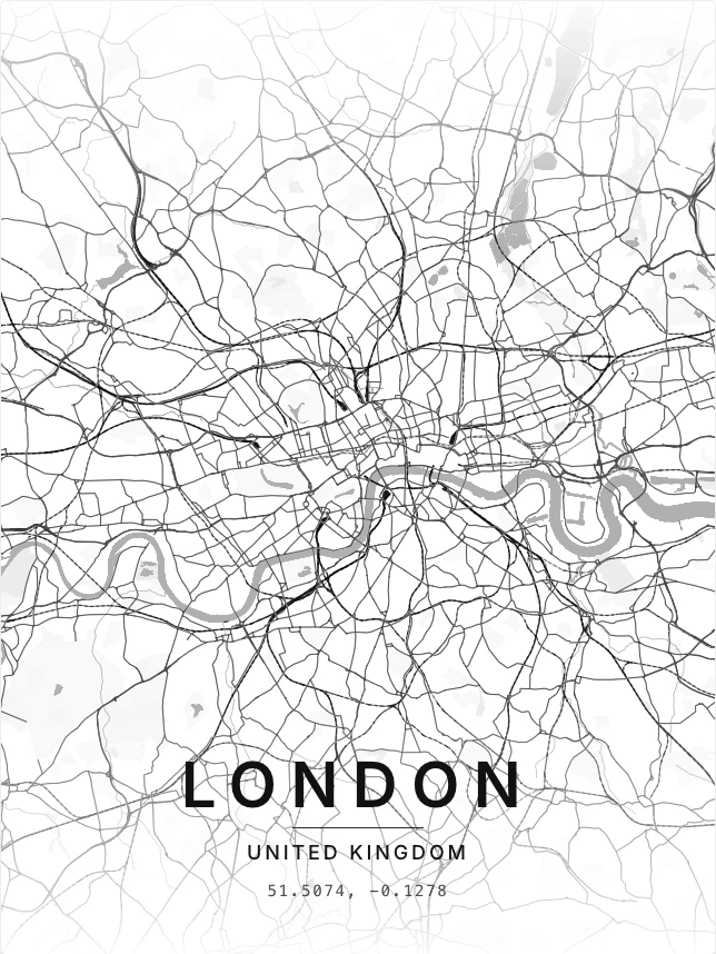 Póster Mapalio estilo Tinta mínima